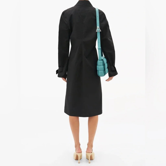 NWT Bottega Veneta Technical Coated Cotton Toile Shirt Midi Dress Off Black 38 - Picture 3 of 15